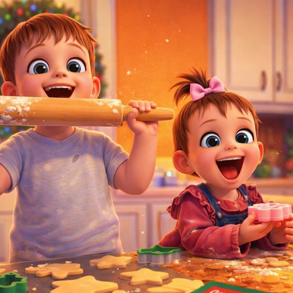 Utána: Anya és apa puszilgatják a piros mackósapkába bújt babát a szabadban